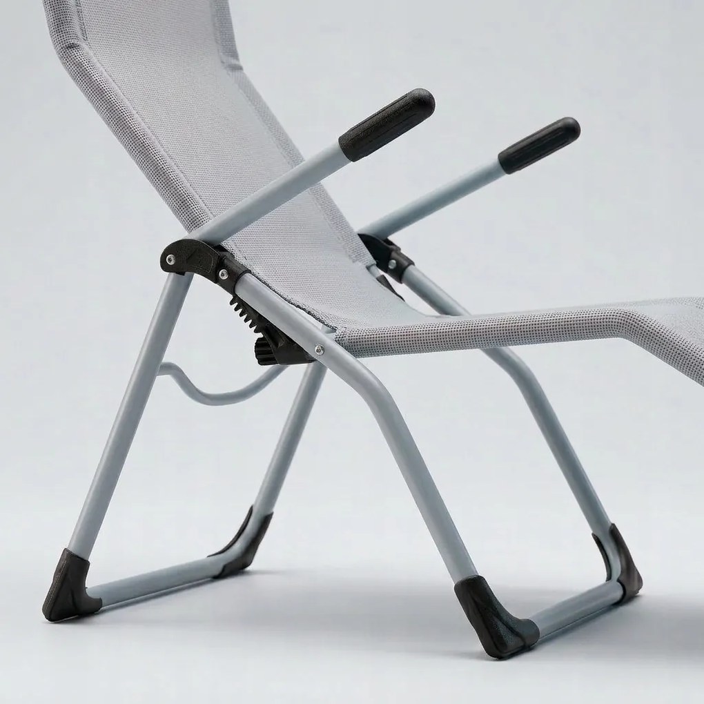 Leżak ogrodowy siateczkowy Barbados, jasnoszary Texteline