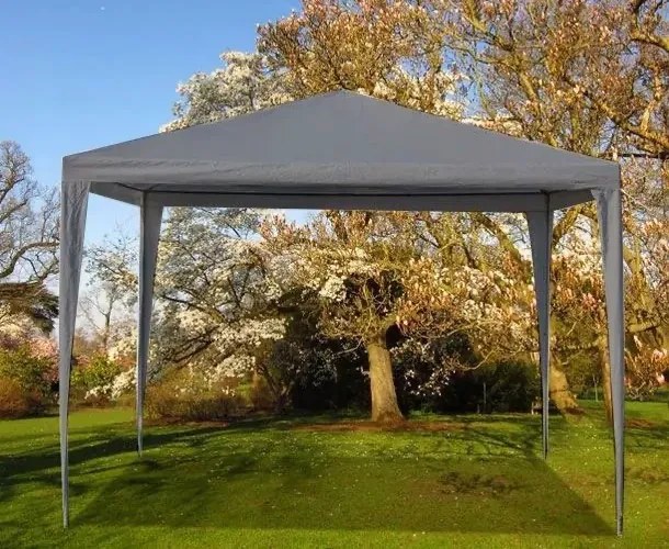 Pawilon ogrodowy handlowy 3x3 m - 4 ścianki, okna, szary