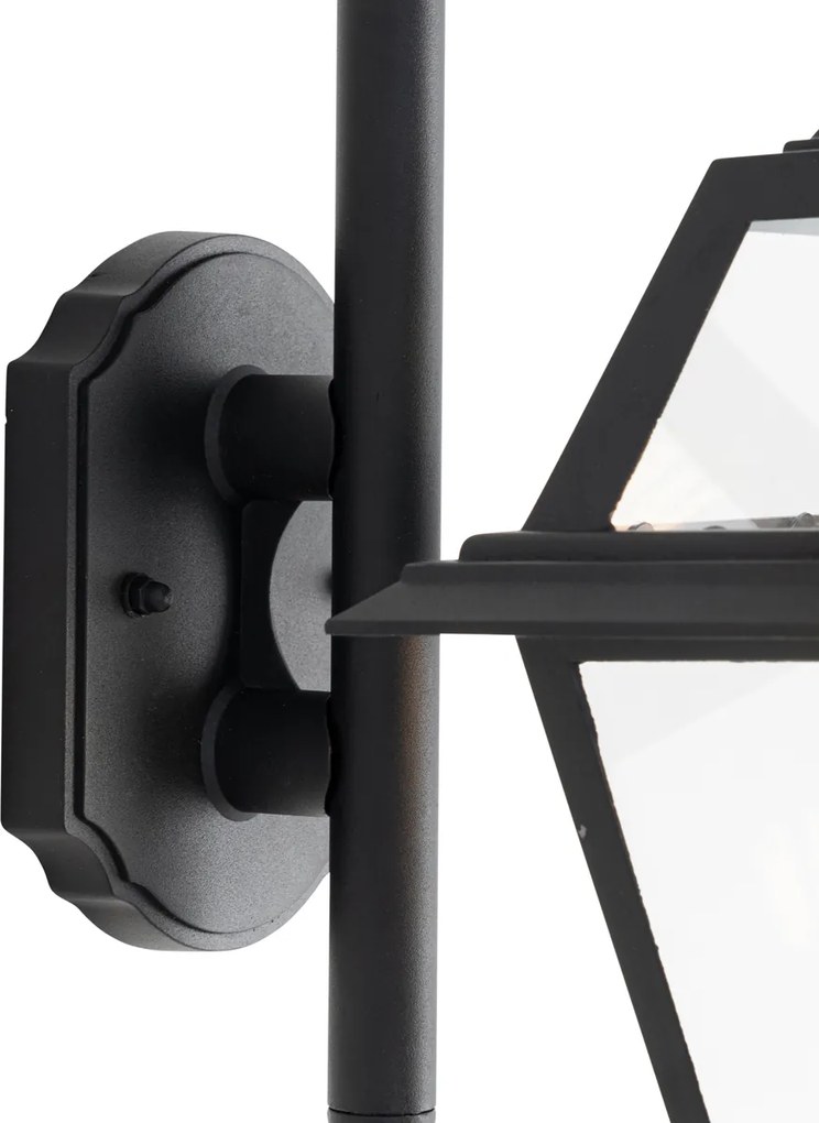 Klasyczna zewnętrzna lampa ścienna czarna IP44 - Berta