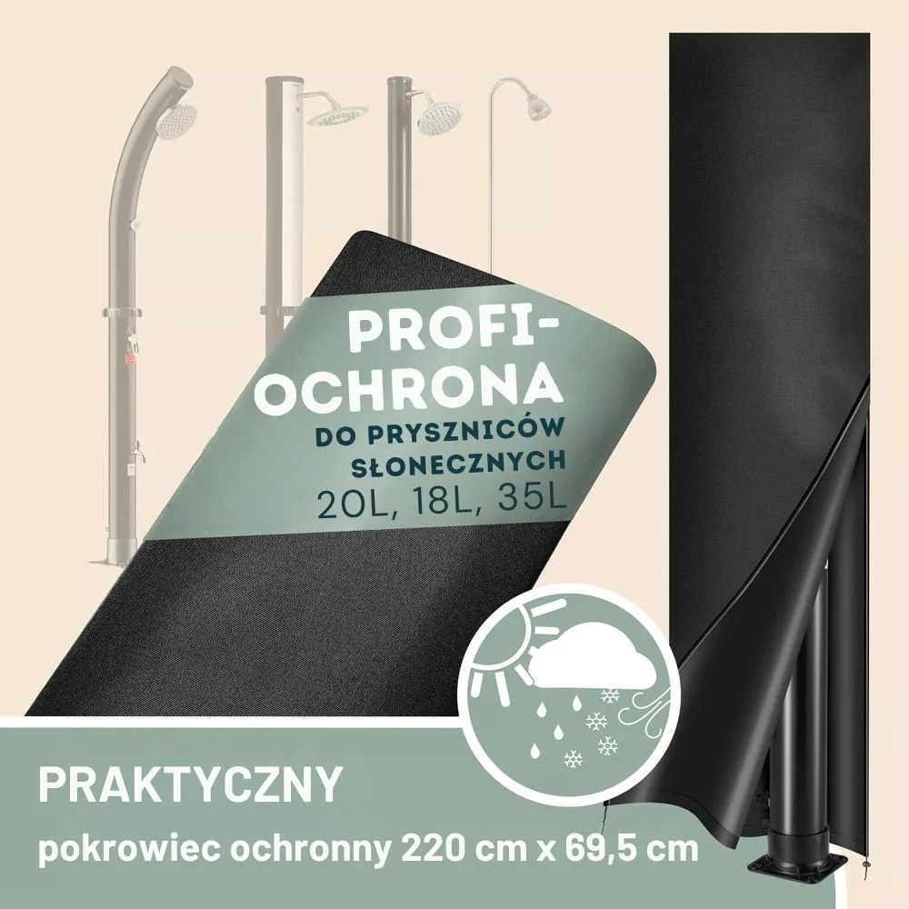 Prysznic solarny BOW, 20l, czarny Monzana