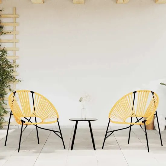 Zestaw czarno-żółtych krzeseł ogrodowych K1-H87