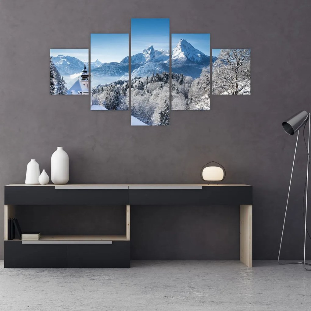 Obraz - Rzut oka na zimowy krajobraz (125x70 cm)