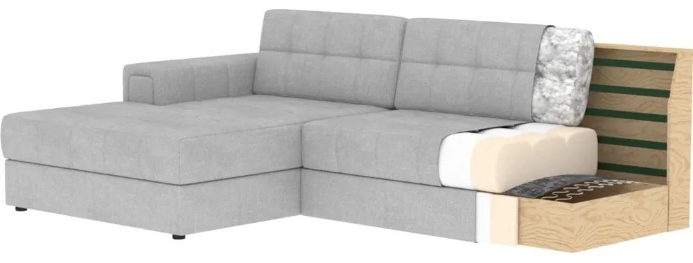 Beżowy aksamitny rozkładany narożnik (lewostronny/z szezlongiem) Blezalt – ELTAP