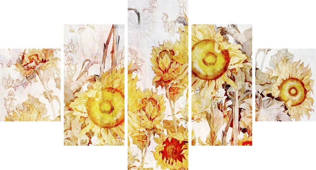 Obraz - Słoneczniki, malarstwo (125x70 cm)