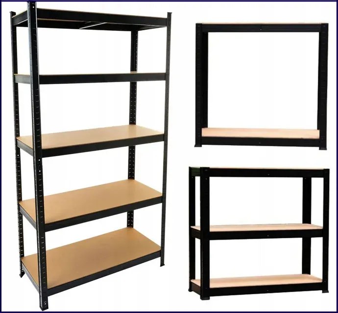 Czarny regał magazynowy 875 kg - Endo