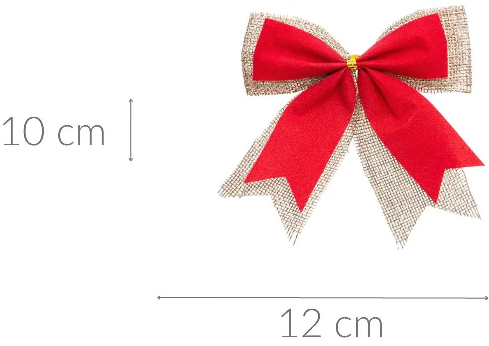 Kokardy ozdobne z juty i poliestru, 10 x 12 cm, 3 szt.