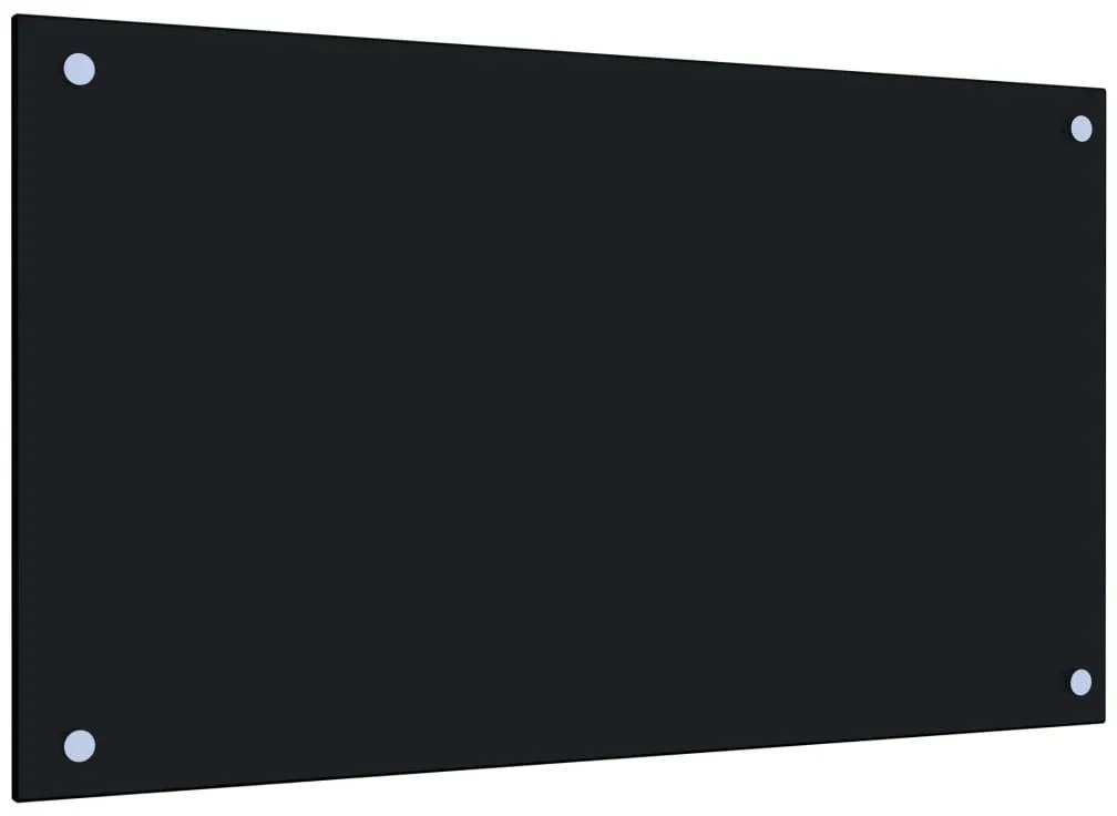 Czarny szklany panel ścienny do kuchni B5-L12