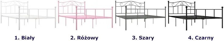 Różowe metalowe łóżko w stylu loft 160x200 cm - Fiosa
