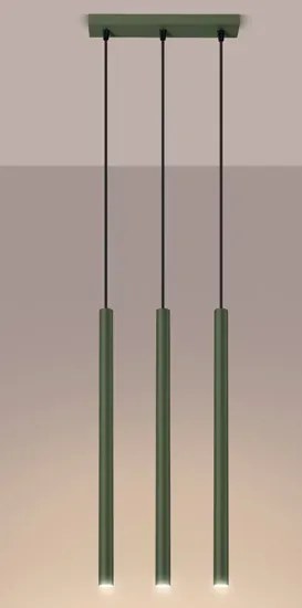 Oliwkowa lampa wisząca z trzema tubami - M086-Onyt