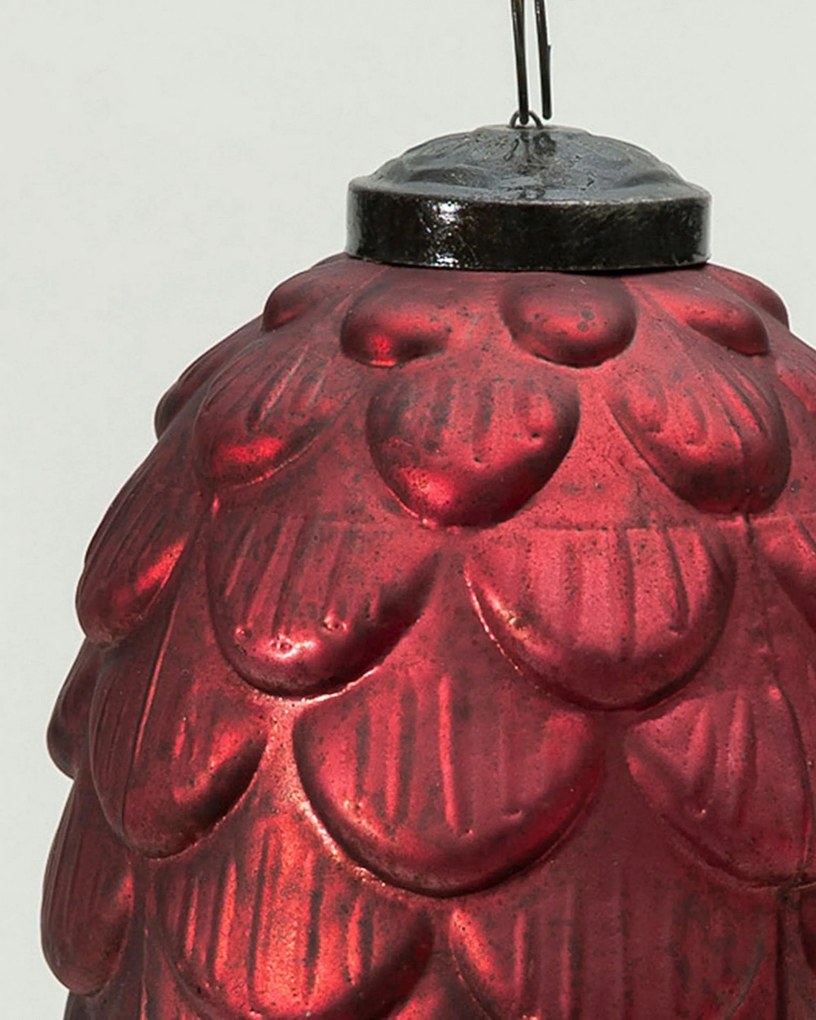 Bombka szklana Pine Red 8x8x15 cm