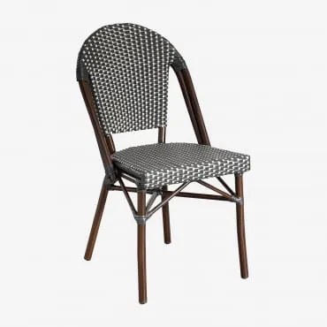 Krzesło Ogrodowe Aluminiowe Brielle Bistro Stackable Grafitowa Szarość - Gardenia Biel - Sklum