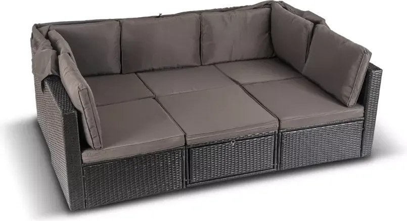 Zestaw mebli ogrodowych Evora technorattan sofa z daszkiem + 2 fotele