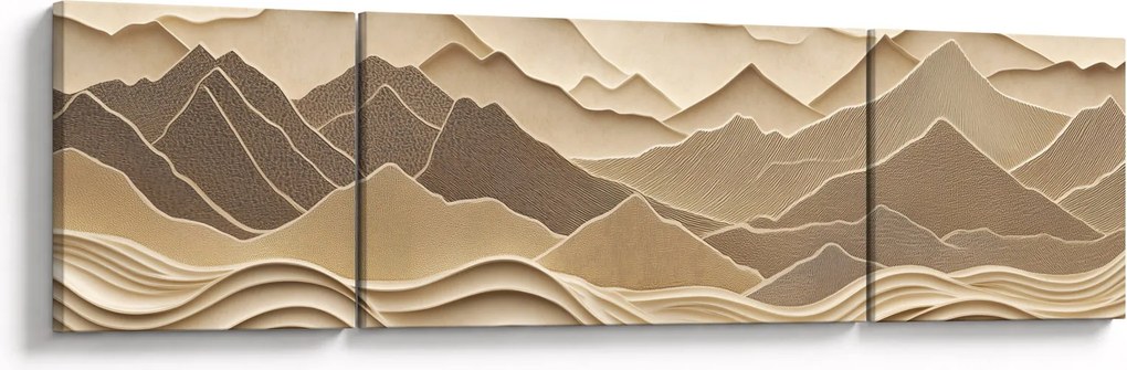 Obraz - 3D linie gór (170x50 cm)