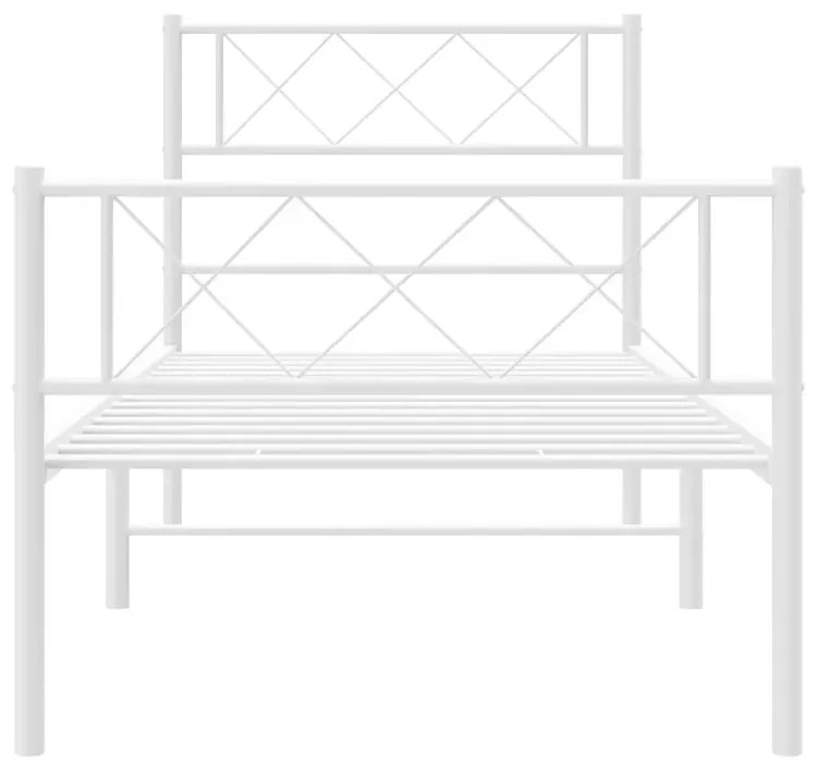 Białe pojedyncze łózko metalowe w stylu loft 90x200 cm P5-D00