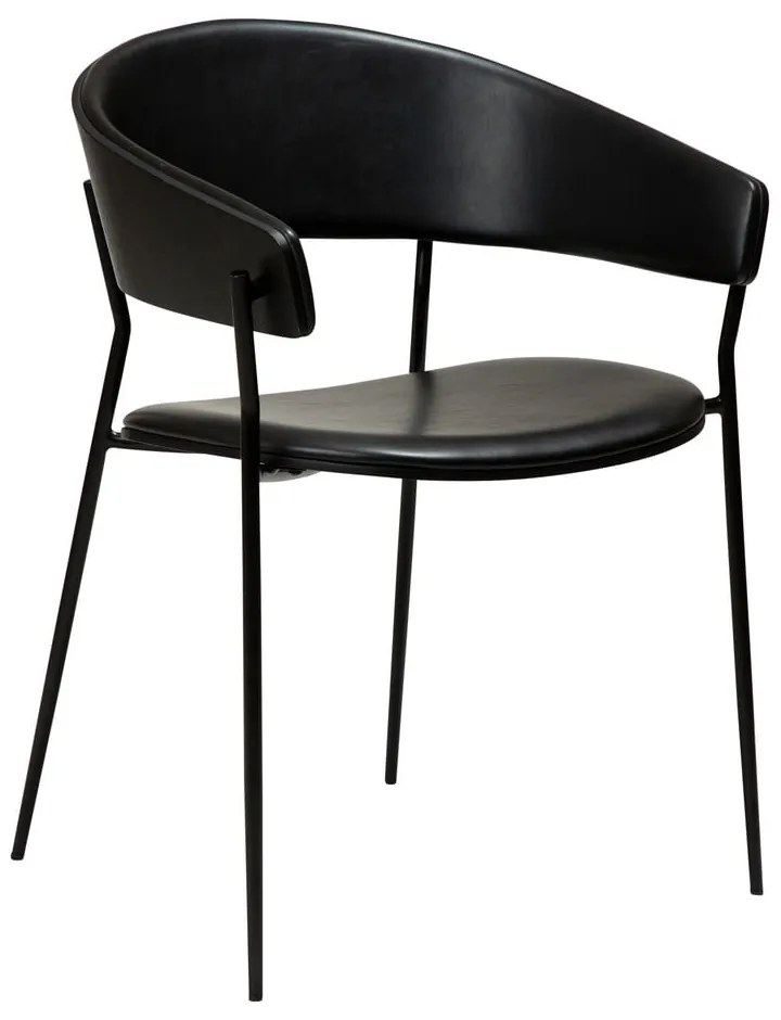 Fotel jadalniany z podłokietnikami w kolorze matowej czerni Crib – DAN-FORM Denmark