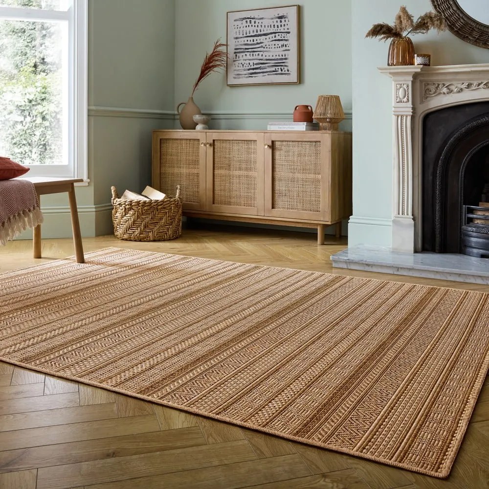 Dywan odpowiedni na zewnątrz w naturalnym kolorze 200x290 cm Farah Stripe – Flair Rugs