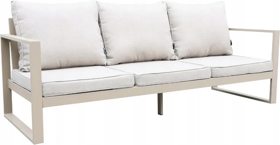 Beżowy zestaw mebli ogrodowych tarasowych 4 el. aluminiowych sofa, kanapa
