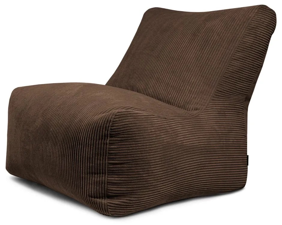 Ciemnobrązowy sztruksowy worek do siedzenia Seat 100 Lounge – SLOWDOWN