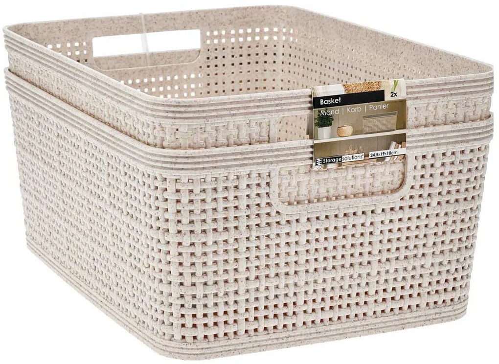 Plastikowe koszyki do organizacji, 24,5 x 19 x 10 cm, 2 szt.