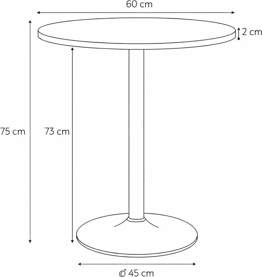 Mały stół do jadalni Hvar okrągły, czarny 60 cm