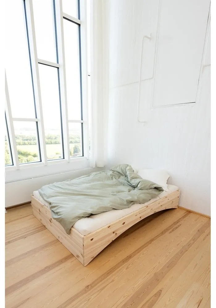 Łóżko dwuosobowe z litego drewna sosnowego bez zagłówka 180x200 cm w naturalnym kolorze Orbit – Karup Design