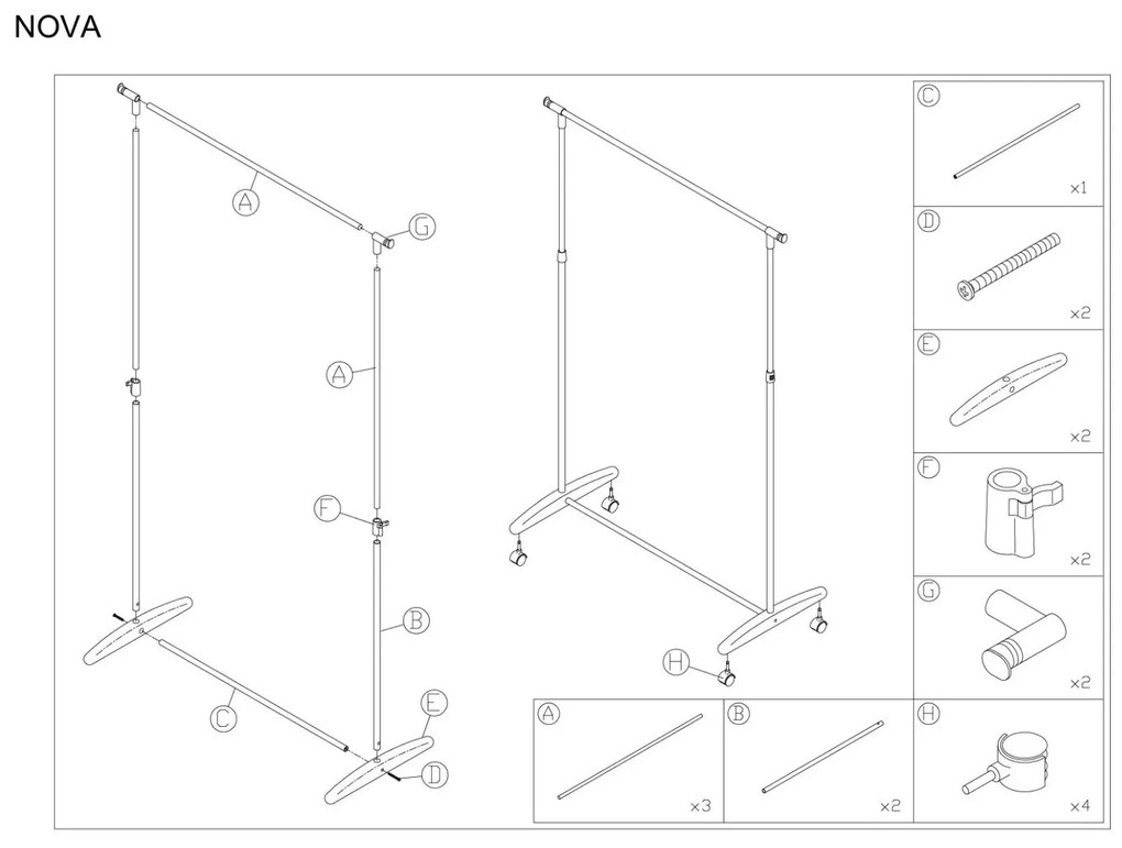 WIESZAK NOVA CHROM/CZARNY SIGNAL