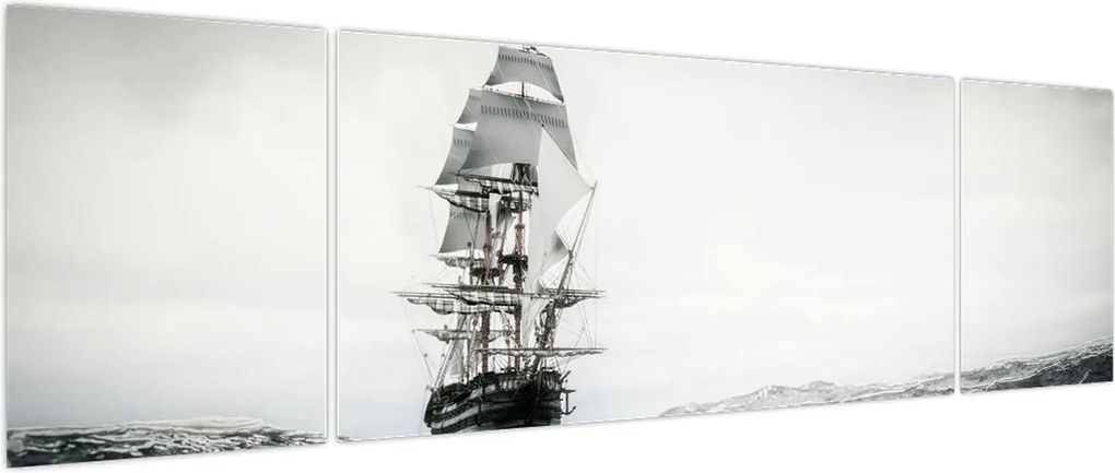 Obraz - Statek płynący po oceanie (170x50 cm)