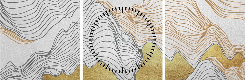 Obraz - Decor III. (z zegarem) (90x30 cm)