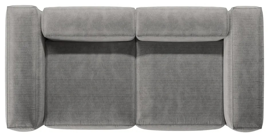 Jasnoszara sztruksowa sofa 224 cm Bergamo – Cosmopolitan Design