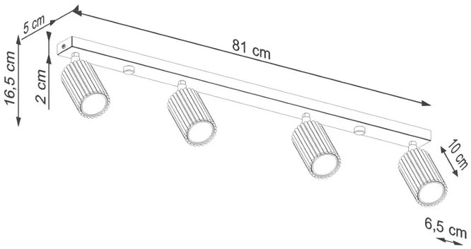 Oliwkowy plafon sufitowy czteropunktowy - D303-Melson