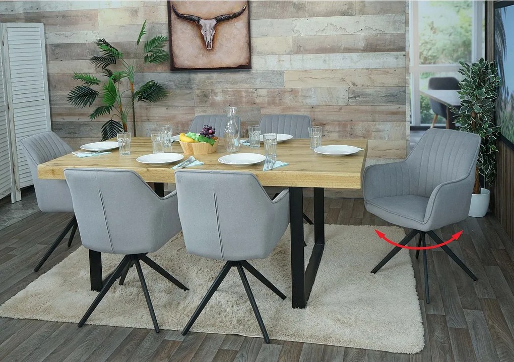 Krzesło do jadalni MCW-L79 (zestaw 6 sztuk),  jasnoszary