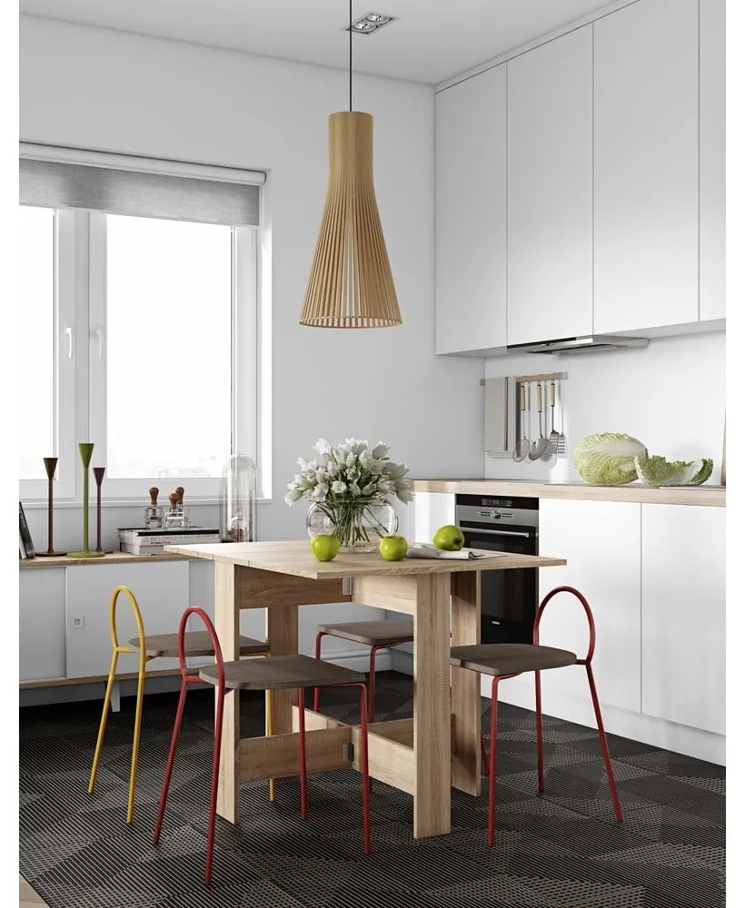 Rozkładany stół w dekorze dębu 76x28 cm Papillon – TemaHome