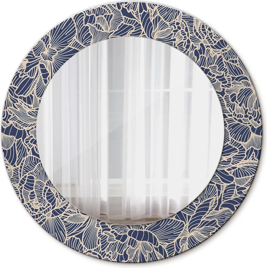 Lustro dekoracyjne okrągłe Kwiaty