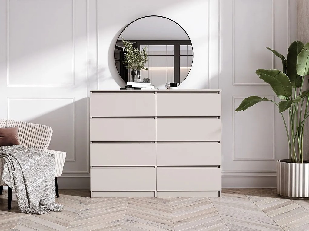 Komoda: 8 szuflad, kaszmir, 120 x 102 x 39 cm