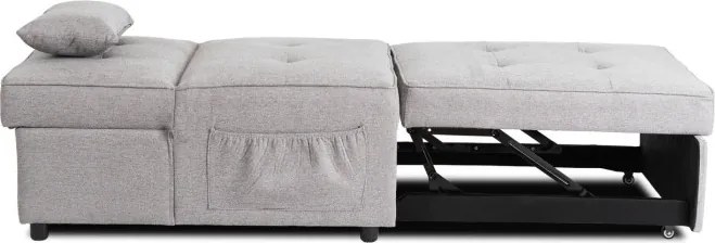 Fotel Wypoczynkowy Rozkładany IBERIS 67 cm Szary Tapicerowany Nowoczesny