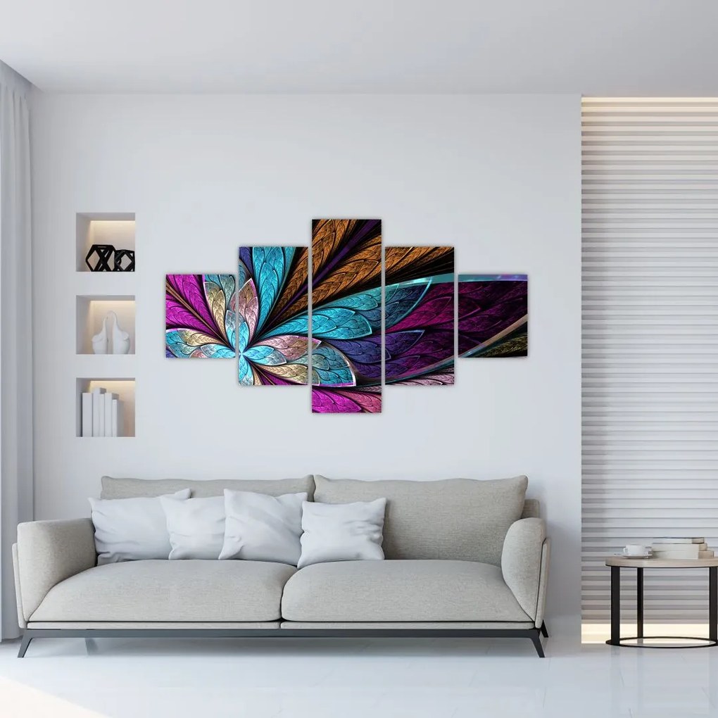 Obraz - Abstrakcja, kwiat (125x70 cm)