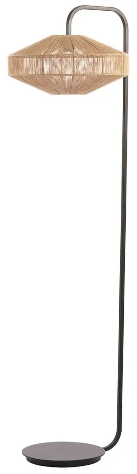 Lampa stojąca w kolorze matowej czerni z tekstylnym kloszem (wysokość 164 cm) Lyra – Light & Living