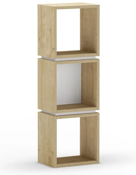 Biały regał w dekorze dębu 32x99,5 cm Lofty – Marckeric