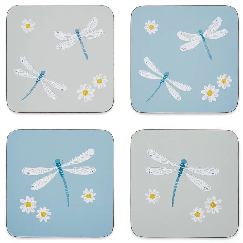 Jasnoniebiesko-szare korkowe podkładki zestaw 4 szt. English Meadow – Cooksmart ®