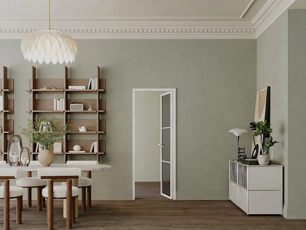 Drzwi z ościeżnicą odwracalne z Aluminium i szkła hartowanego Przydymione - W204 x S73 cm - Biały MASERU