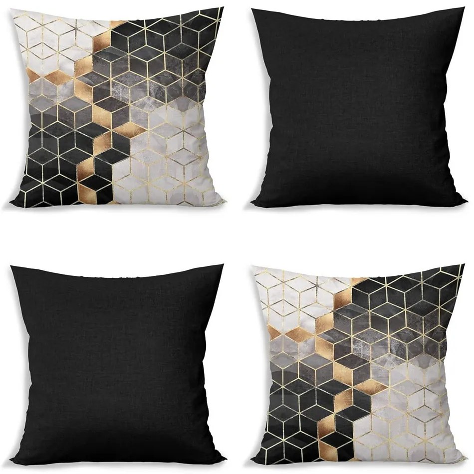Poszewki na poduszki zestaw 4 szt. 43x43 cm Optic – Minimalist Cushion Covers