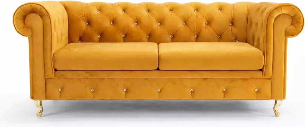 Zestaw wypoczynkowy z głębokim pikowaniem - sofa Chesterfield Prima 2 osobowa i fotel Prima