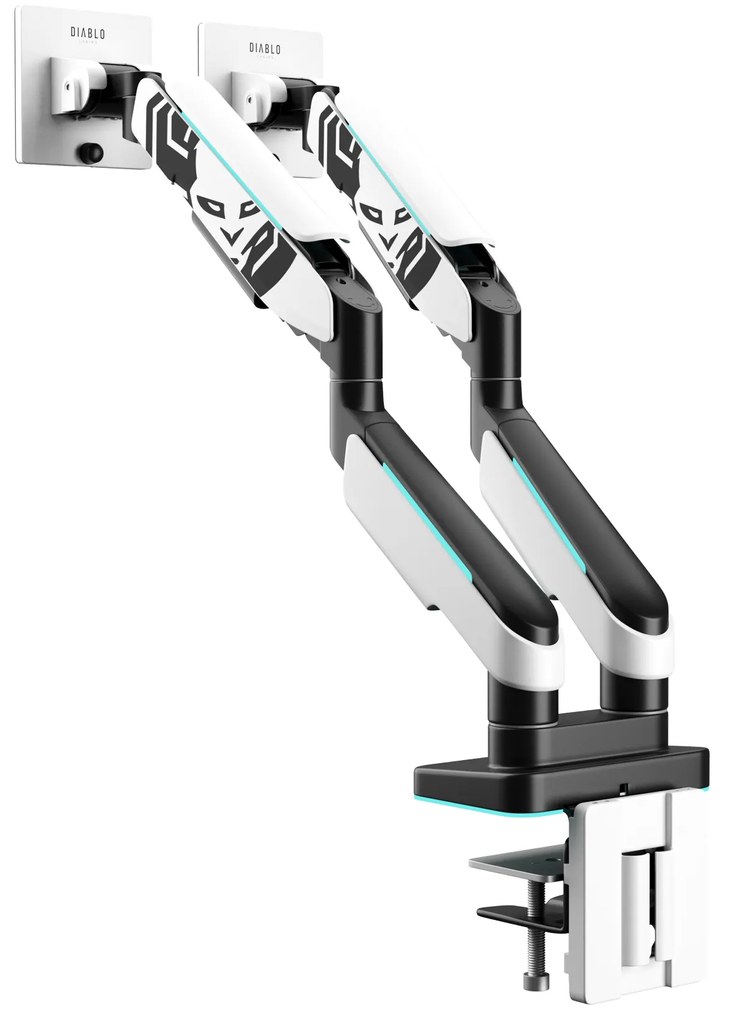 Podwójny uchwyt na monitory 49 cali, biało-czarny X-Arm Dual RGB