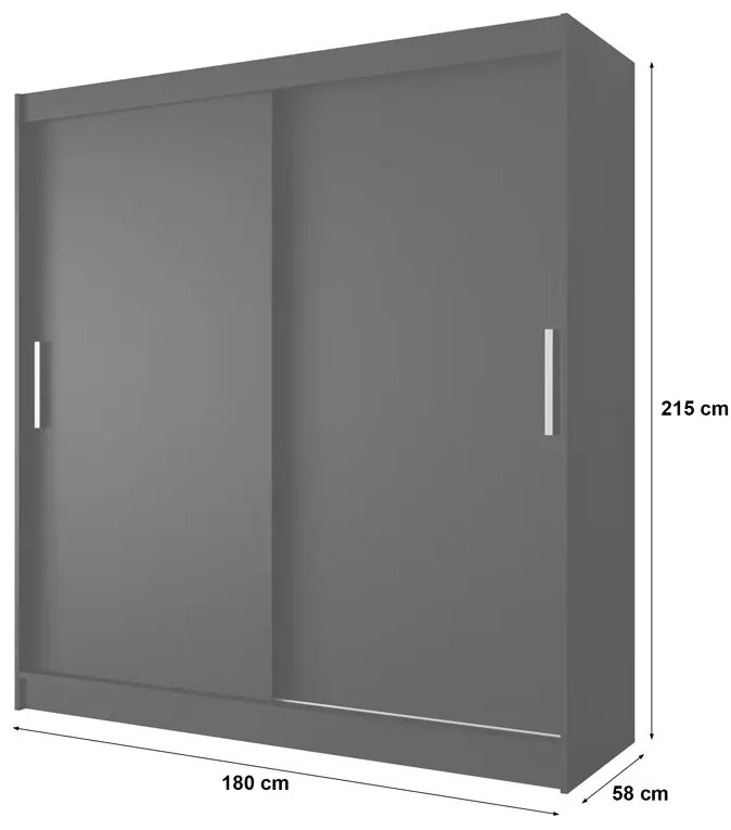 Minimalistyczna szafa z lustrzanym frontem w kolorze trufla - Area 4X