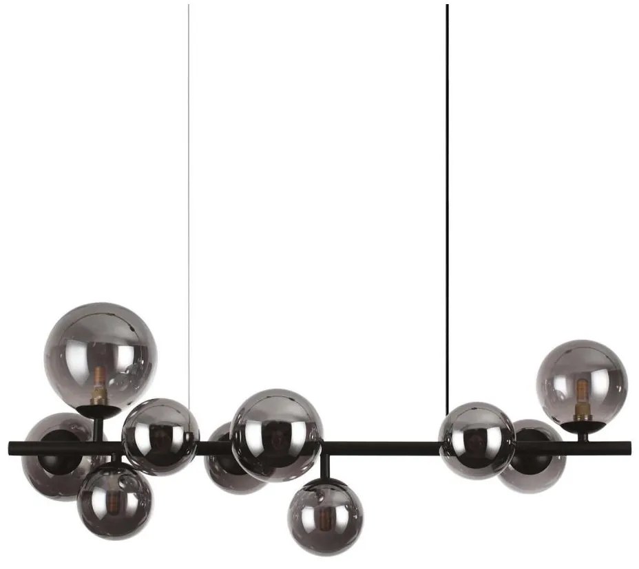 Ideal Lux - LED Żyrandol na lince PERLAGE 10xG9/3W/230V 81 cm czarny/dymny