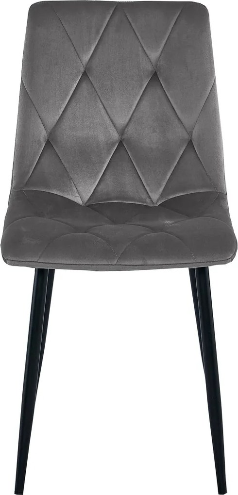PROMOCJA Ciemnoszare aksamitne krzesło jadalniane LIBRA z czarnymi nogami II jakość