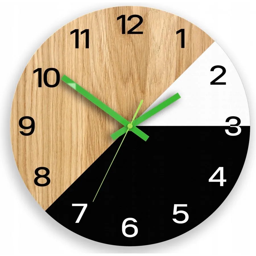 Zegar na ścianę nowoczesny efektowny okrągły cichy do kuchni salonu pokoju