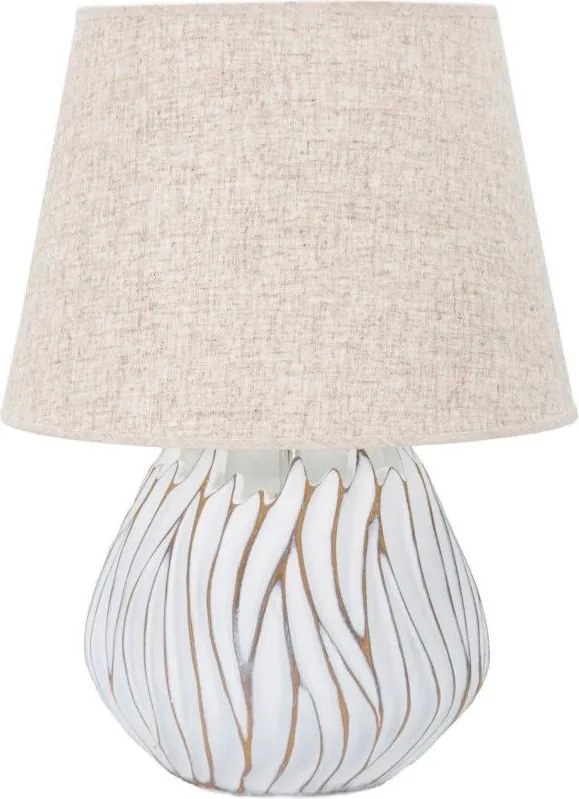 Beżowa lampa stołowa z tekstylnym kloszem (wysokość 48 cm) Honduras – Mauro Ferretti
