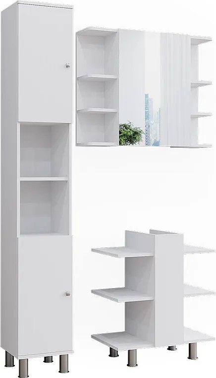 Zestaw mebli łazienkowych biały 79.6x36.6x190 fynn