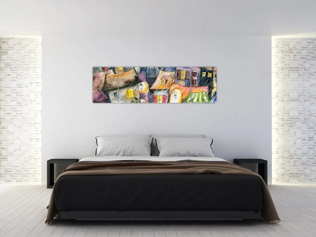 Obraz - Deszczowy wieczór (170x50 cm)
